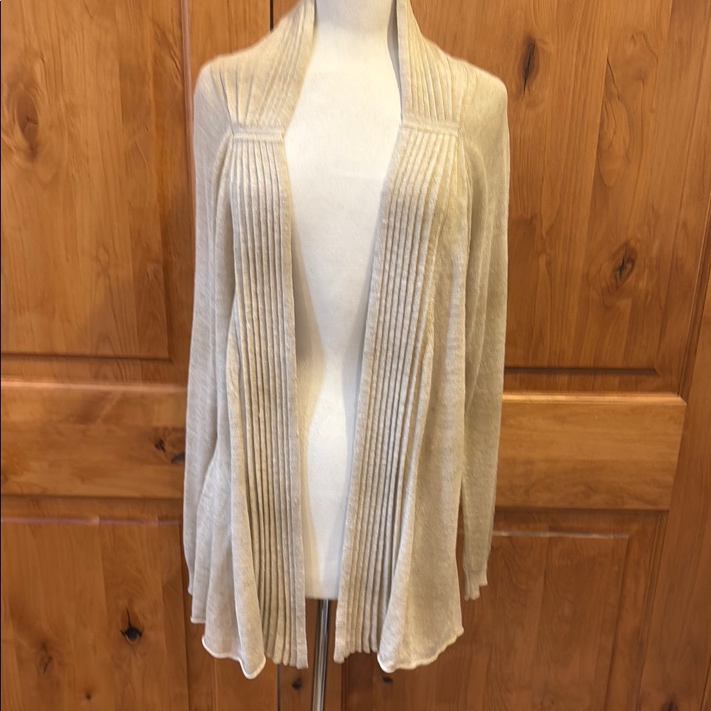 Cream Open Front Women's Sweater